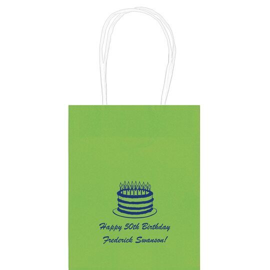 Sophisticated Birthday Cake Mini Twisted Handled Bags